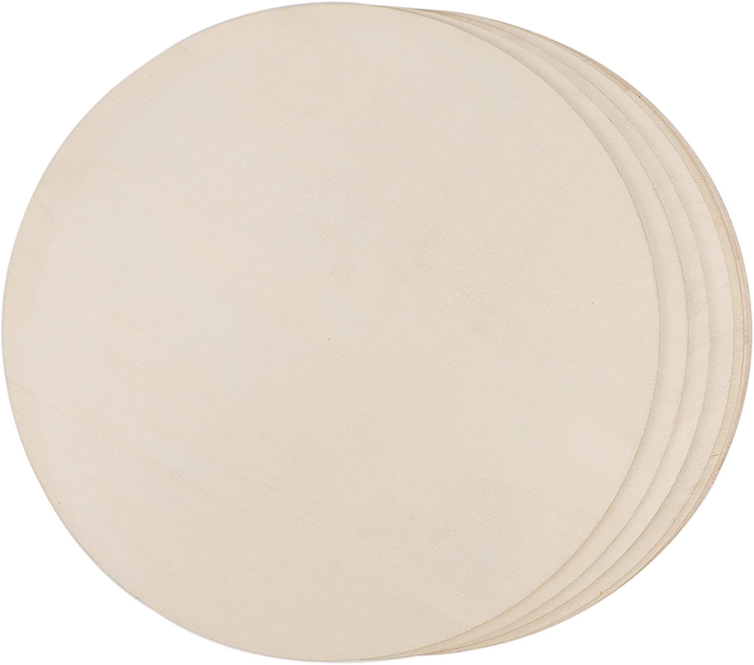 Prsildan Wood Circle Slices, 12 Pcs 12 Inch Unfinished Plywood Rounds for Crafts Painting, Door Sign Wedding Christmas Ornaments